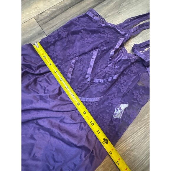 Vintage Purple Lace & Satin Womens Jumpsuit Medium Shadowline Wear Delicate Slee - Picture 8 of 11